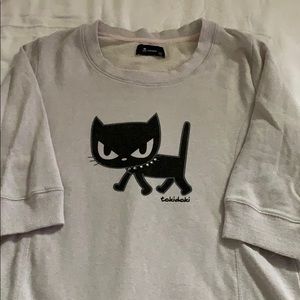 Tokidoki sweatshirt with angry cat image